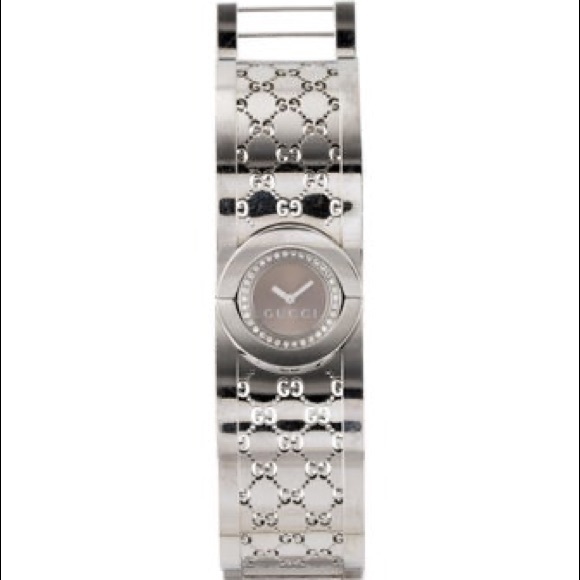 GUCCI TWIRL WATCH W DIAMOND BEZEL GUCCISMA THROUGHOUT BANGLE X WATCH DIAMOND NWB - Picture 7 of 9